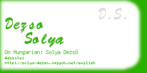 dezso solya business card